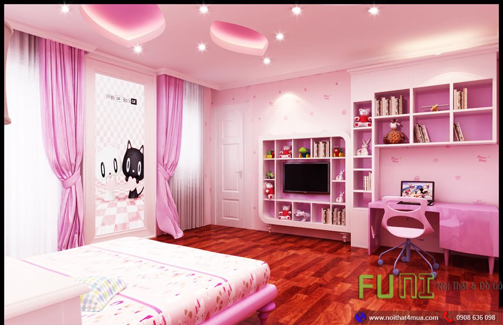 Phòng ngủ màu hồng đẹp cho em bé Phòng ngủ màu hồng đẹp cho em bé