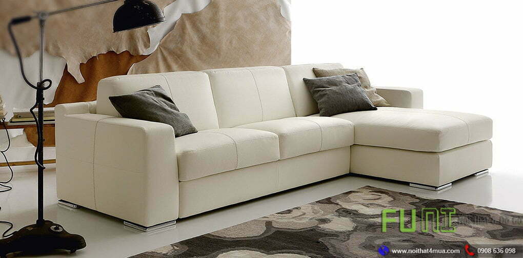 Sofa giá rẻ màu kem trắng cho không gian phòng khách đẹp