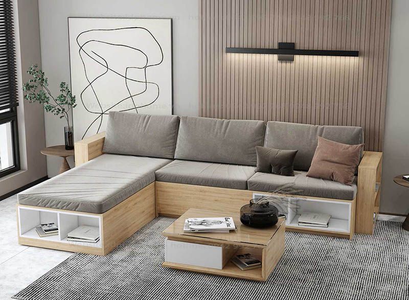 30+ Mẫu Sofa phòng khách chung cư nhỏ đẹp giá tốt 9 Mẫu sofa gỗ chung cư đẹp, cao cấp