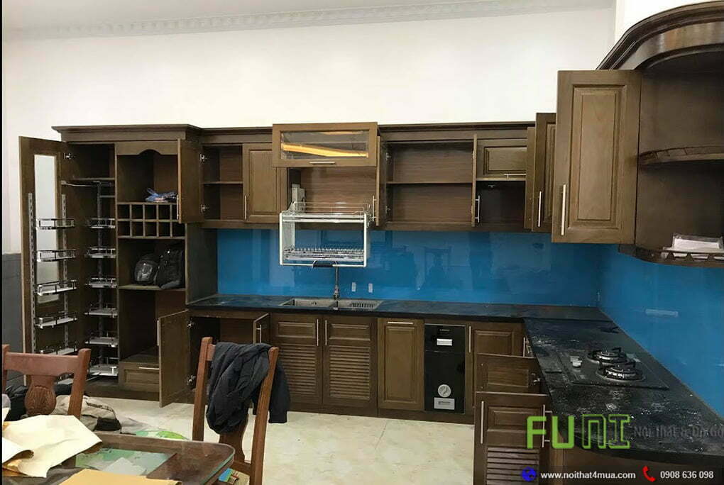 Thi công tủ bếp gỗ sồi mỹ đẹp Thi công tủ bếp gỗ sồi mỹ đẹp