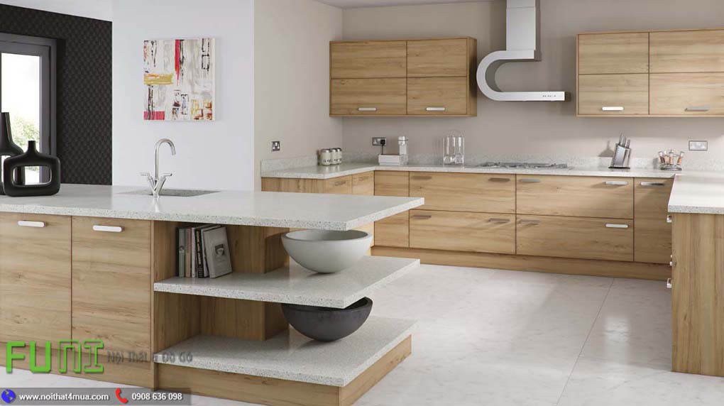 Thiết kế tủ bếp gỗ mdf phủ veneer đẹp Thiết kế tủ bếp gỗ mdf phủ veneer đẹp