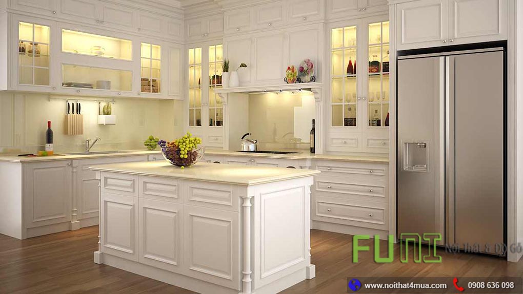 Thiết kế tủ bếp gỗ sồi trắng Thiết kế tủ bếp gỗ sồi trắng