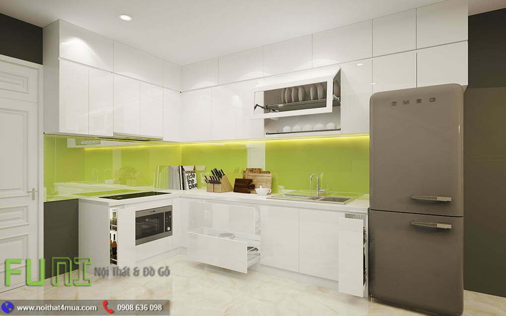 Thiết kế tủ bếp đẹp acrylic an cường Thiết kế tủ bếp đẹp acrylic an cường