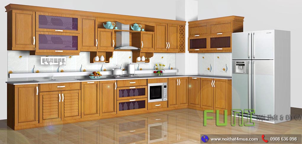Thiết kế tủ gỗ sồi chữ L đẹp Thiết kế tủ gỗ sồi chữ L đẹp