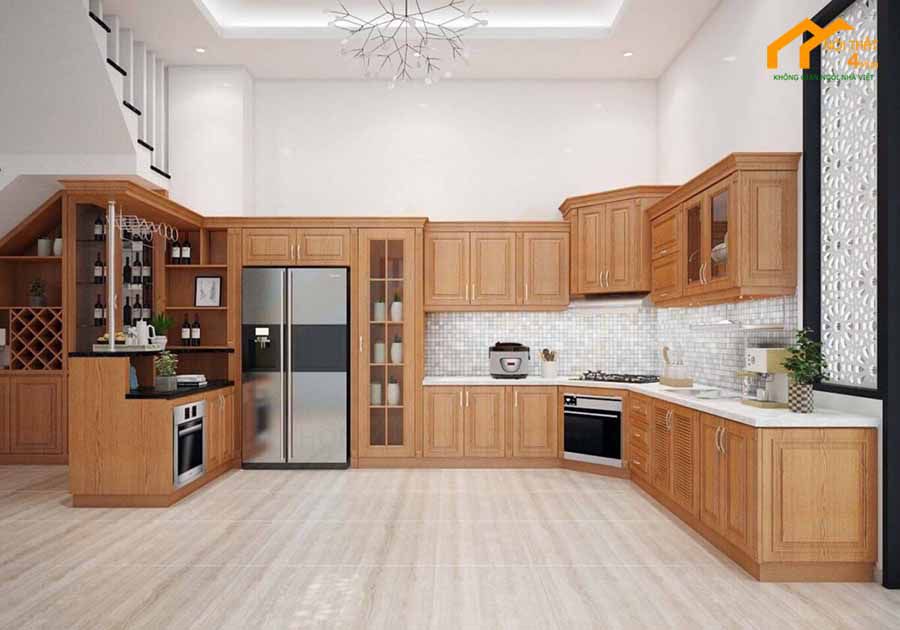 Tủ bếp gỗ hương vân