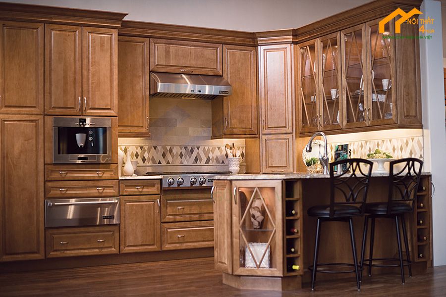 Tủ bếp gỗ giáng hương