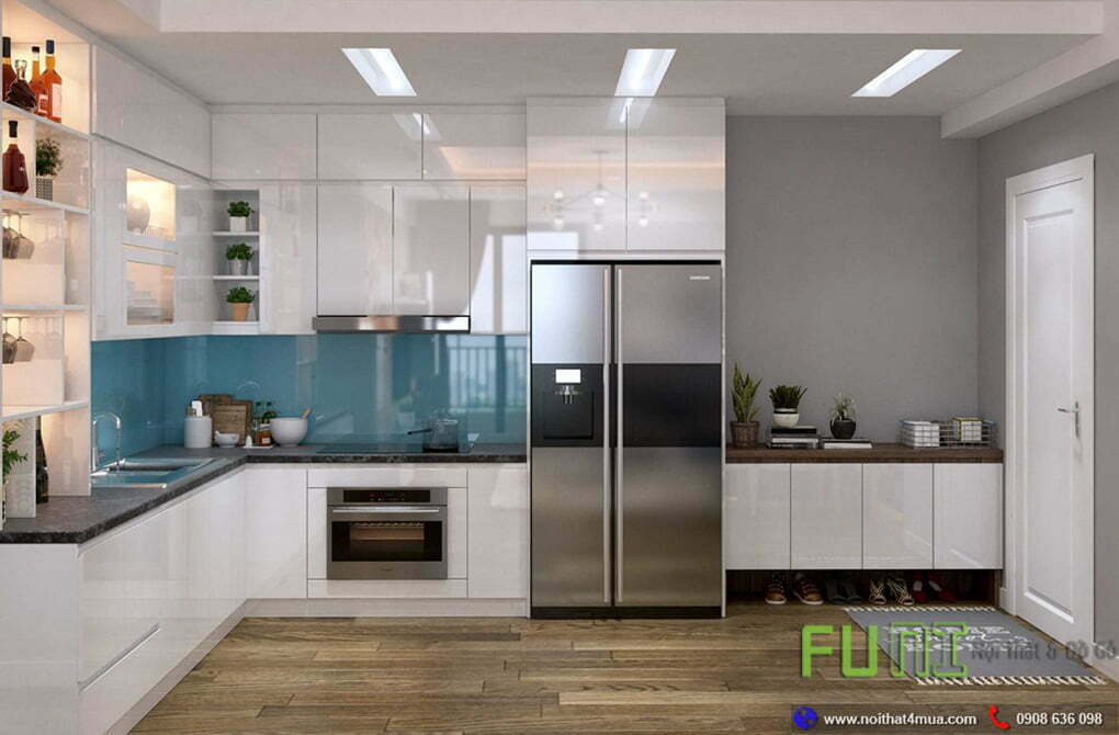 Tủ bếp gỗ laminate an cường hiện đại Tủ bếp gỗ laminate an cường hiện đại