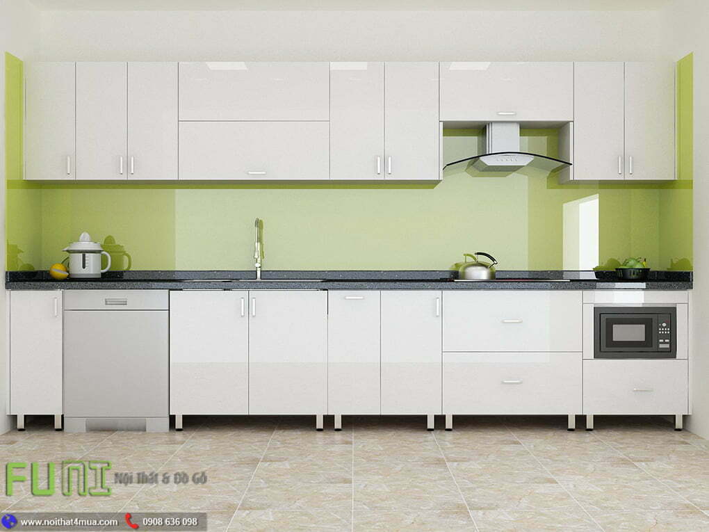 Tủ bếp nhựa picomat cánh acrylic an cường đẹp