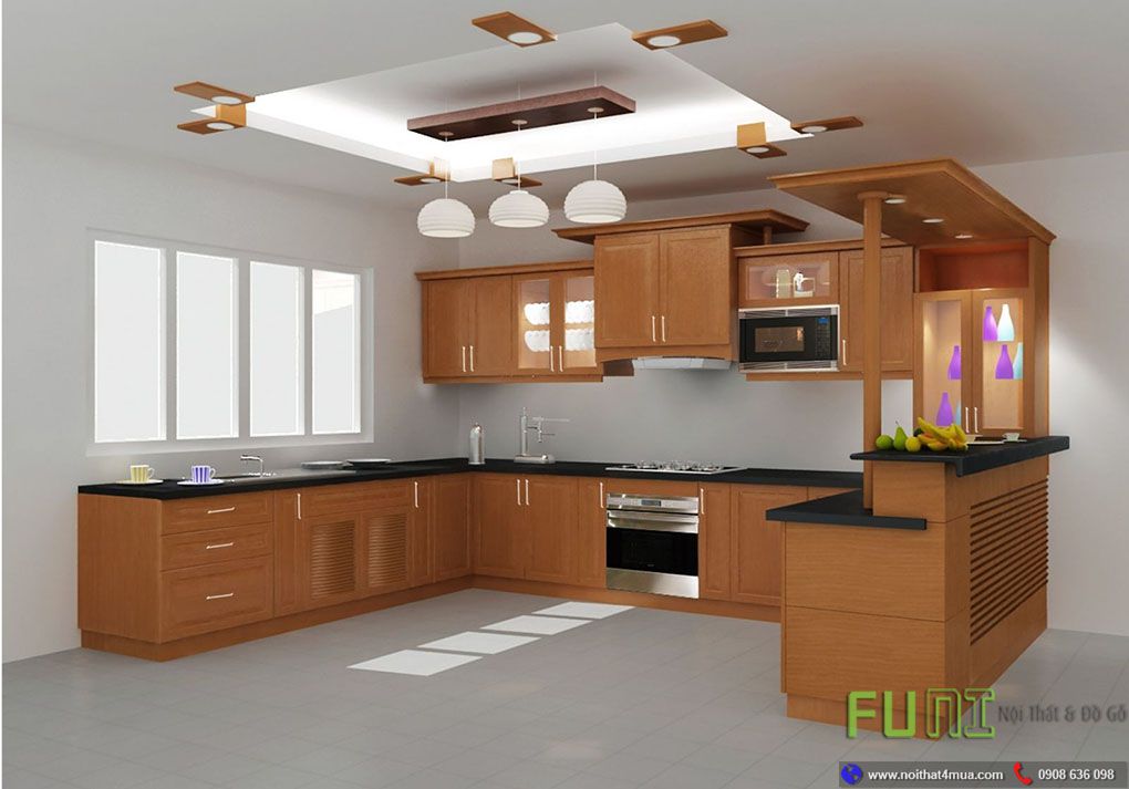 Tủ bếp gỗ xoan đào giá rẻ Tủ bếp gỗ xoan đào giá rẻ