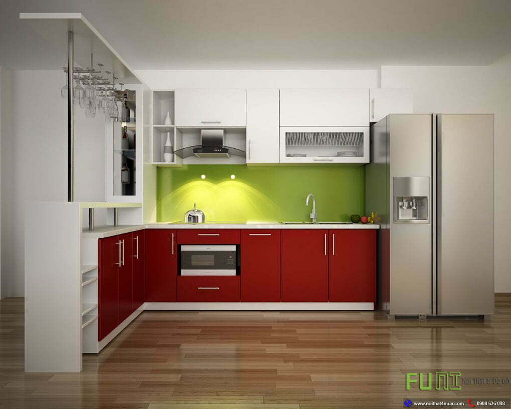 Tủ bếp laminate đẹp rẻ an cường