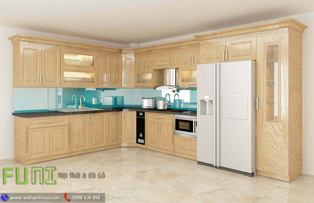 Tủ bếp làm bằng gỗ sồi mỹ đẹp Tủ bếp làm bằng gỗ sồi mỹ đẹp