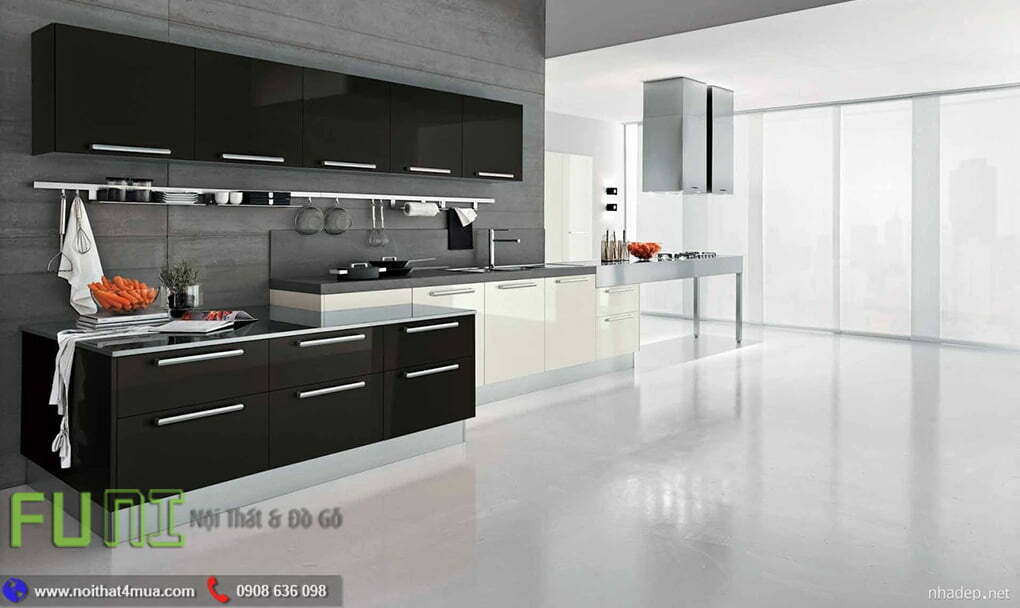 Tủ bếp vân gỗ an cường đẹp Tủ bếp vân gỗ an cường đẹp