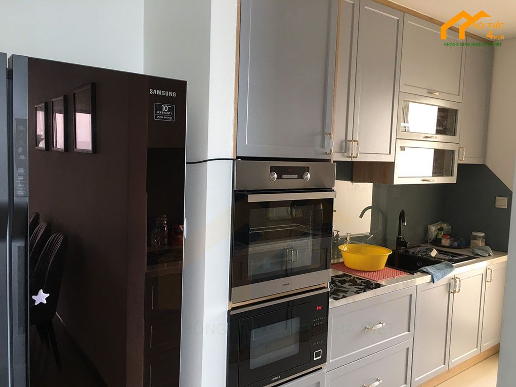 Thi công phòng bếp có tủ bếp song song