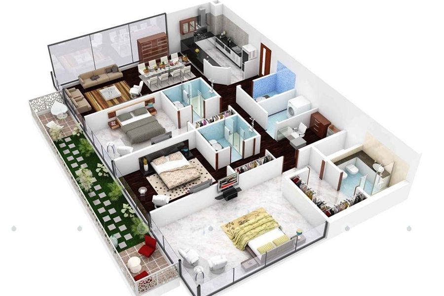 5 mẫu thiết kế nội thất chung cư 90m2 đẹp hợp xu hướng hiện nay 28 Cách bố trí mặt bằng nội thất chung cư 90m2 hợp lý