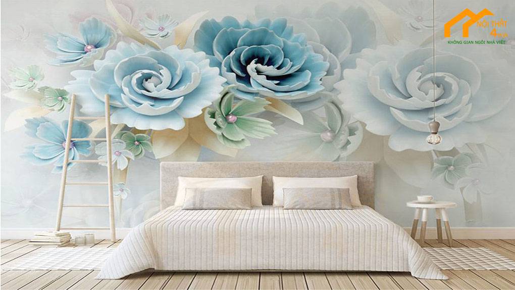 15+ Cách trang trí phòng ngủ đẹp đơn giản nhất bạn nên biết 4 Trang trí phòng ngủ bằng giấy dán tường