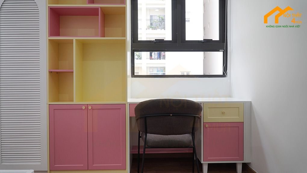 Thi công phòng ngủ bé gái căn hộ đẹp