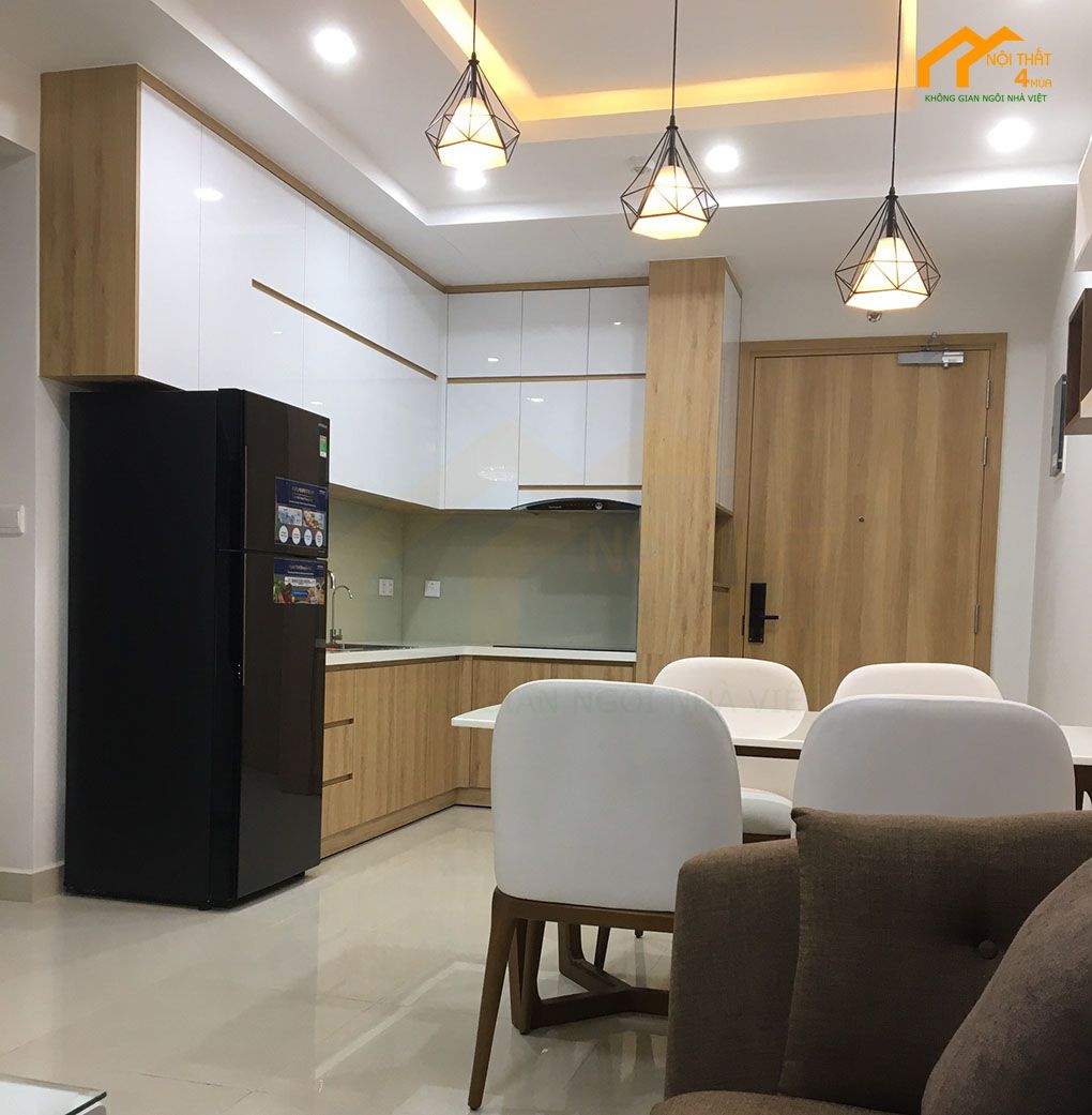 Thi công phòng bếp có tủ bếp chữ L