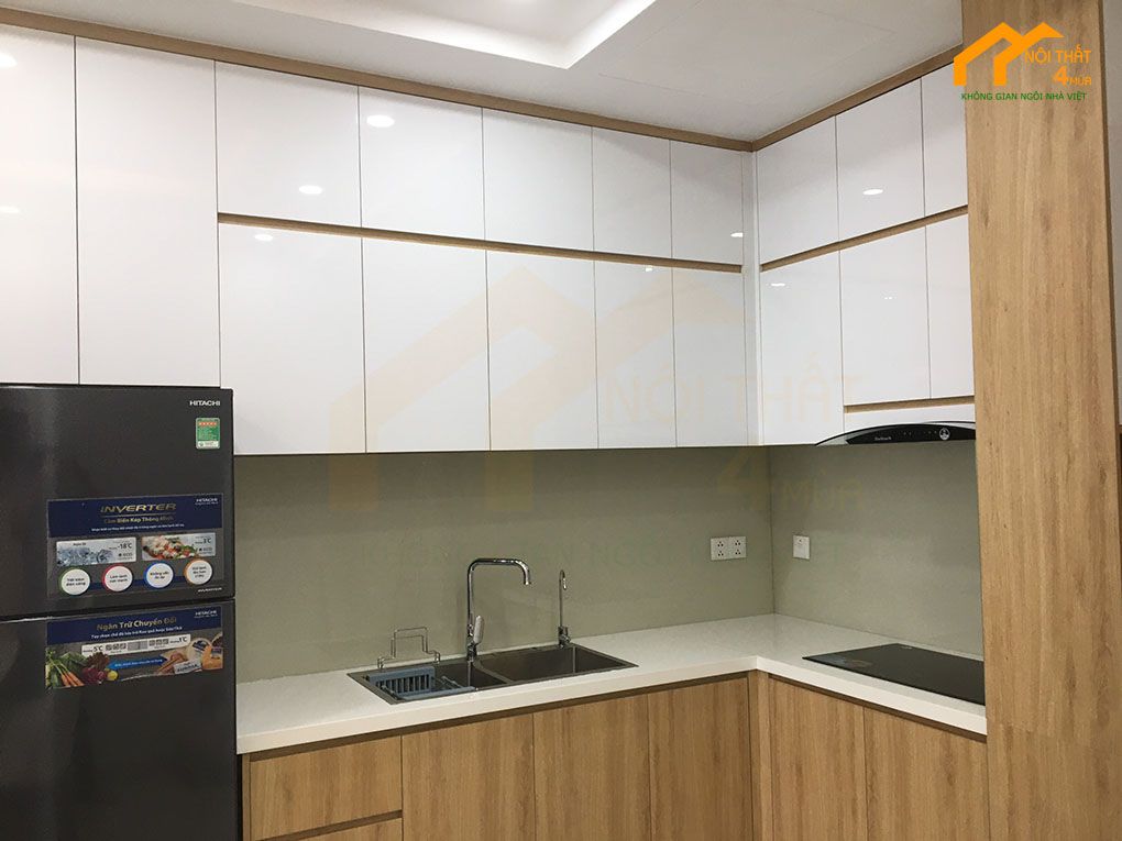 Thi công phòng bếp có tủ bếp chữ L