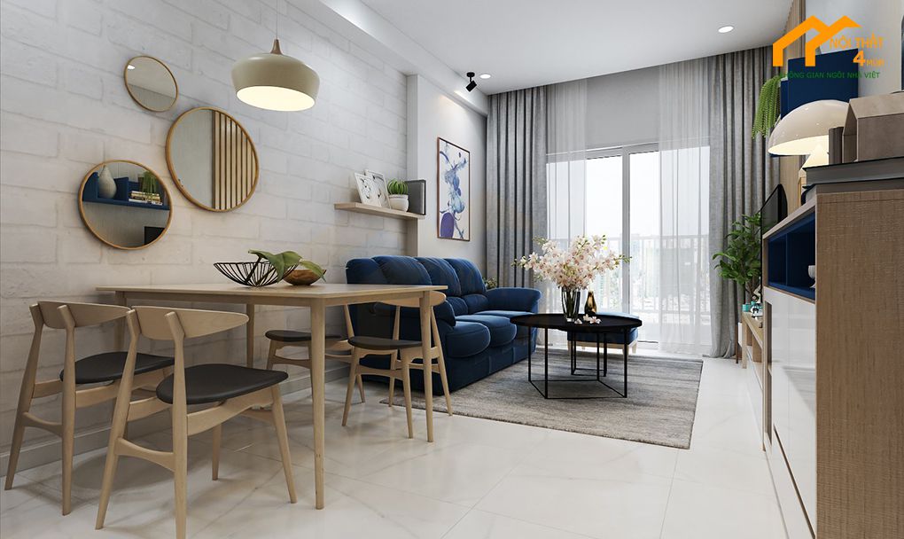 5 Mẫu thiết kế nội thất chung cư 45m2 đẹp và tiện nghi 4 Sử dụng thiết kế không gian mở