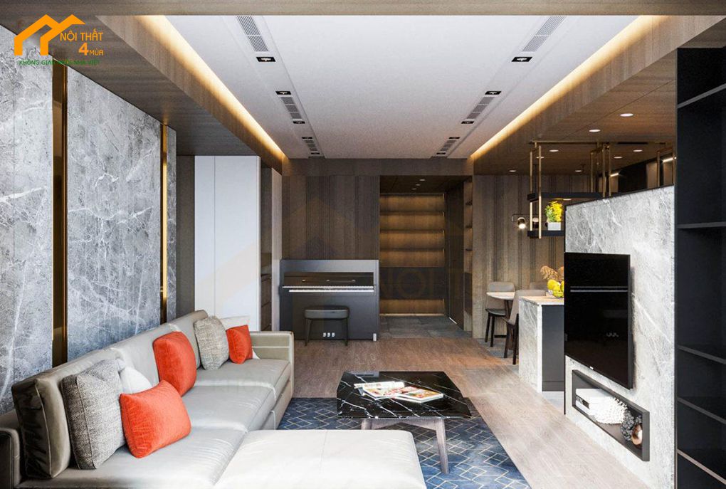 5 mẫu thiết kế nội thất chung cư 90m2 đẹp hợp xu hướng hiện nay 2 Mẫu thiết kế căn hộ chung cư hiện đại