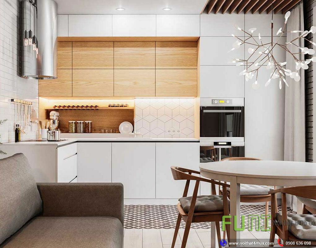Thiết kế nội thất phòng bếp căn hộ 45m2 Thiết kế nội thất phòng bếp căn hộ 45m2