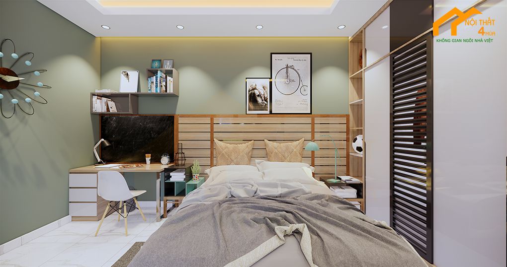15+ Cách trang trí phòng ngủ đẹp đơn giản nhất bạn nên biết 22 Trang trí phòng ngủ bằng màu sơn tường