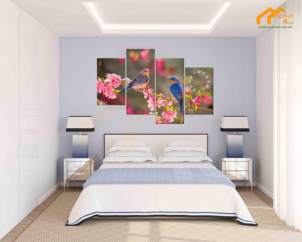 Trang trí phòng ngủ với đồng hồ treo tường Trang trí phòng ngủ với đồng hồ treo tường