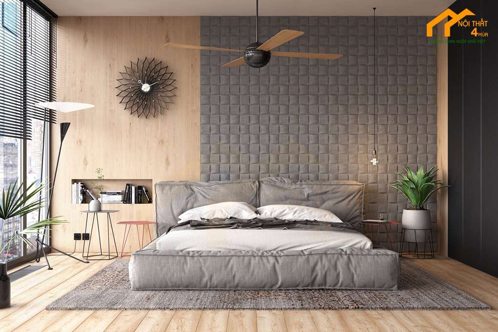 Trang trí phòng ngủ với đồng hồ treo tường Trang trí phòng ngủ với đồng hồ treo tường
