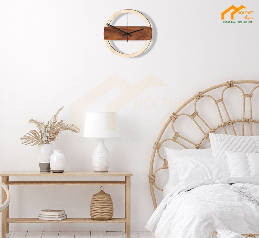 Trang trí phòng ngủ với đồng hồ treo tường Trang trí phòng ngủ với đồng hồ treo tường