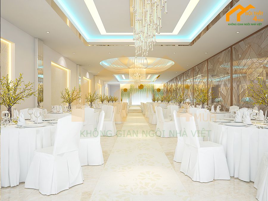 30+ Mẫu thiết kế nhà hàng tiệc cưới đẹp, sang trọng nhất 12 Mẫu thiết kế nhà hàng tiệc cưới đẹp
