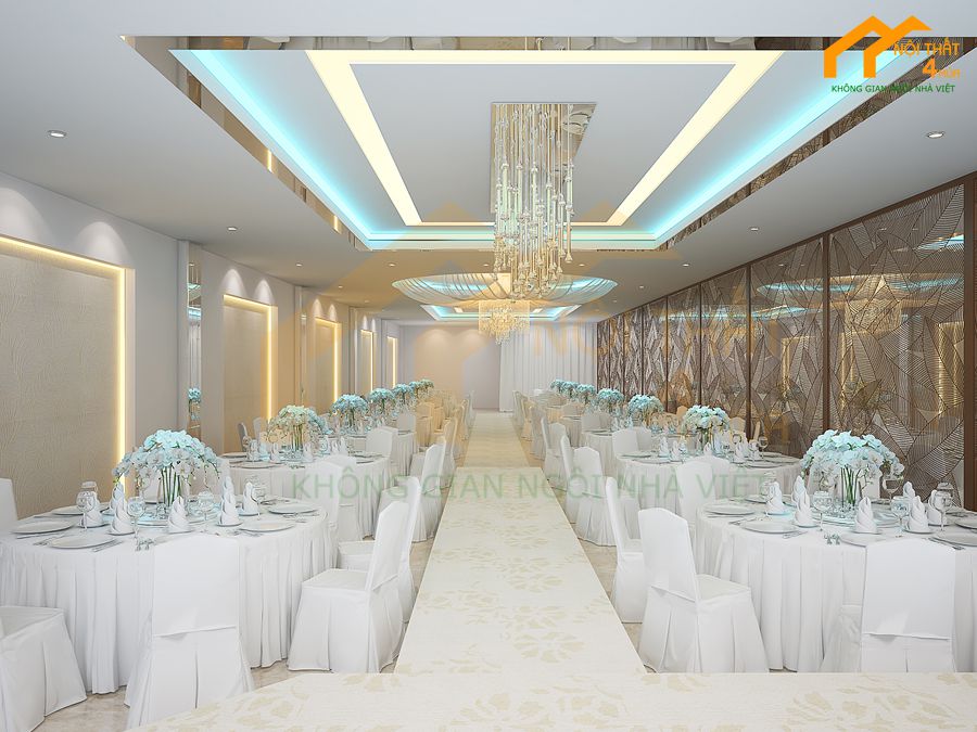 30+ Mẫu thiết kế nhà hàng tiệc cưới đẹp, sang trọng nhất 13 Mẫu thiết kế nhà hàng tiệc cưới đẹp