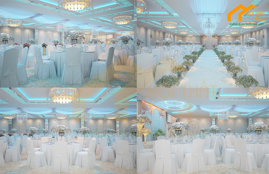 30+ Mẫu thiết kế nhà hàng tiệc cưới đẹp, sang trọng nhất 2 Mẫu thiết kế nhà hàng tiệc cưới đẹp