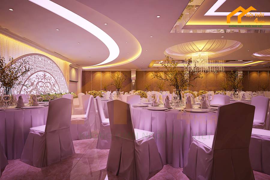 30+ Mẫu thiết kế nhà hàng tiệc cưới đẹp, sang trọng nhất 21 Thiết-kế nhà hàng tiệc cưới với sắc hồng hiện đại