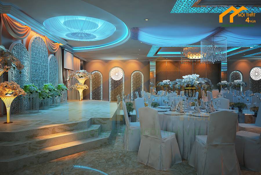 30+ Mẫu thiết kế nhà hàng tiệc cưới đẹp, sang trọng nhất 31 Mẫu nhà hàng phong cách hiện đại