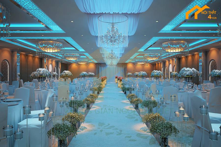 30+ Mẫu thiết kế nhà hàng tiệc cưới đẹp, sang trọng nhất 30 Mẫu nhà hàng phong cách hiện đại