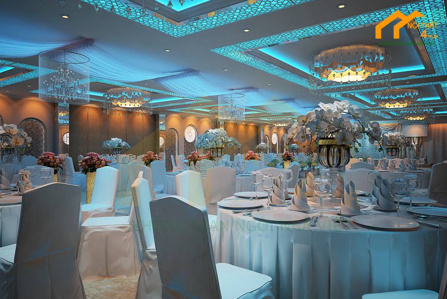 30+ Mẫu thiết kế nhà hàng tiệc cưới đẹp, sang trọng nhất 32 Mẫu nhà hàng phong cách hiện đại
