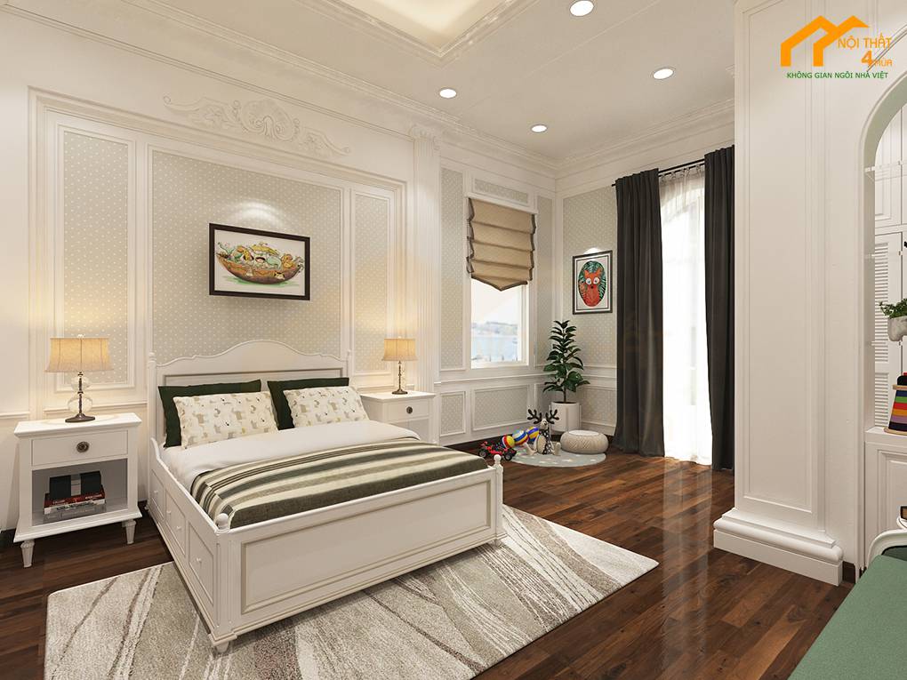 10 Mẫu thiết kế phòng ngủ tân cổ điển yêu thích nhất 2023 31 Mẫu phòng ngủ tân cổ điển cho bé trai