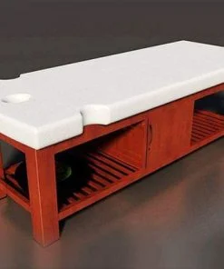 Giường massage body bằng gỗ thông dùng để xông mặt