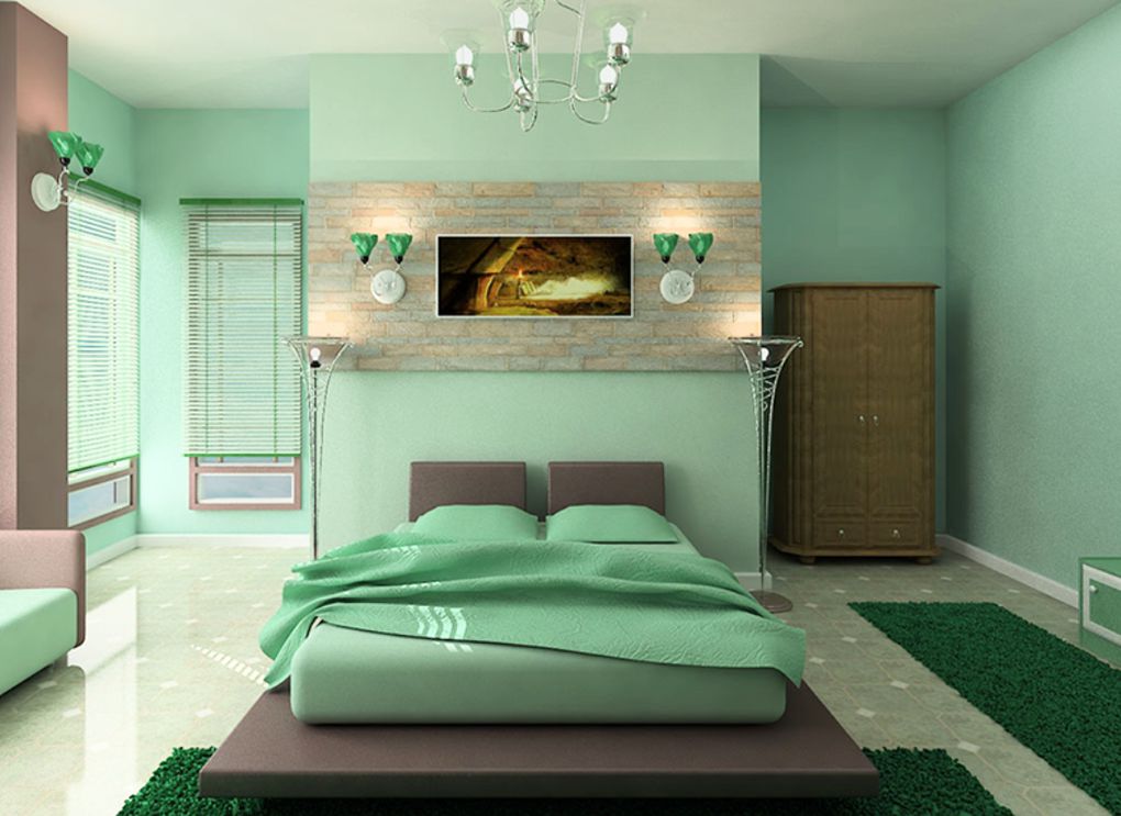 Sơn nhà bằng màu xanh lá cây đẹp