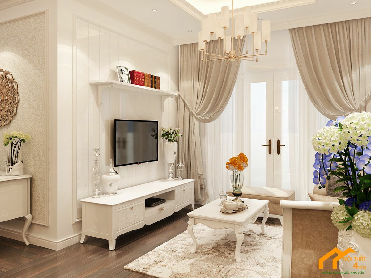 Phòng khách chung cư tân cổ điển đẹp Phòng khách chung cư tân cổ điển đẹp