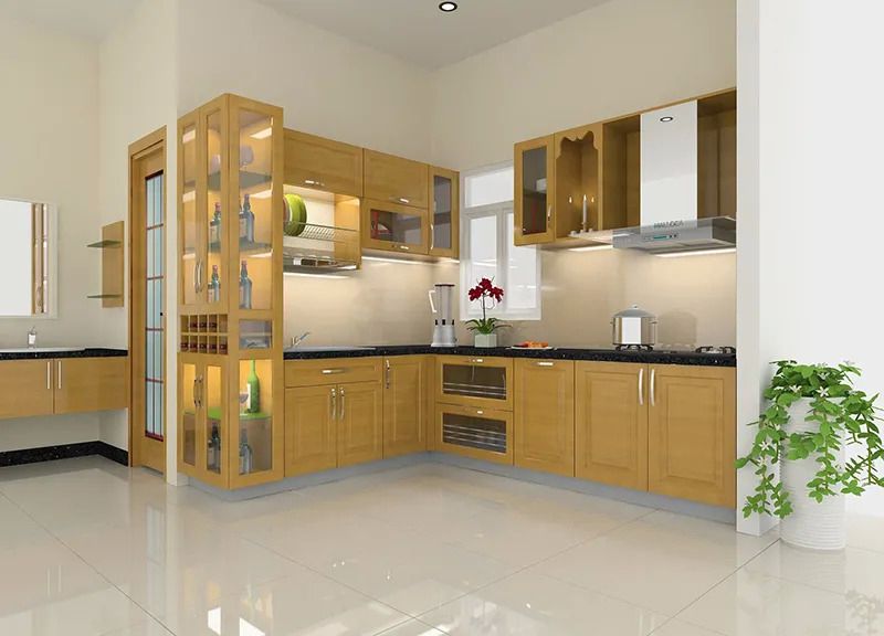 Tủ bếp có bàn thờ ống táo hương thiên ý Tủ bếp có bàn thờ ống táo hương thiên ý