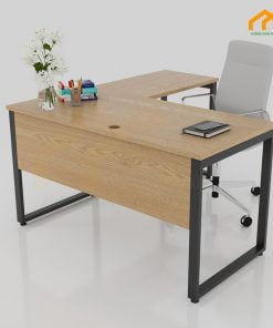 Bàn làm việc góc chữ L MDF chân sắt 140x150cm