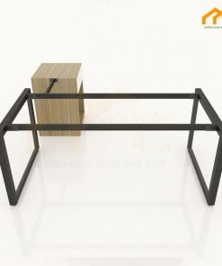 Khung sắt bàn làm việc chân gác tủ hình chữ L đẹp