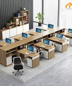 cụm bàn nhân viên 8 chỗ ngồi