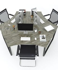 Mẫu cụm bàn làm việc 3 người hiện đại