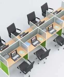 Cụm bàn làm việc 8 người thiết kế đơn giản đẹp