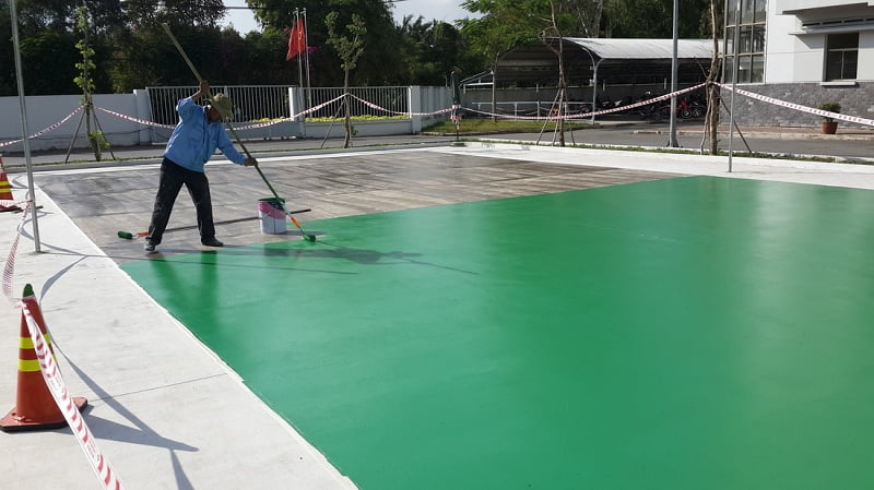 Báo giá thi công sân cầu lông Trong nhà - Ngoài trời tại TpHCM 1 thi công sơn sân cầu lông