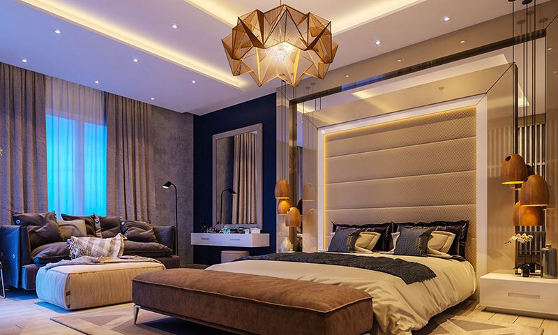 50+ Mẫu đèn trang trí phòng ngủ đẹp cho không gian thêm ấm cúng 9 Đèn LED âm trần phòng ngủ