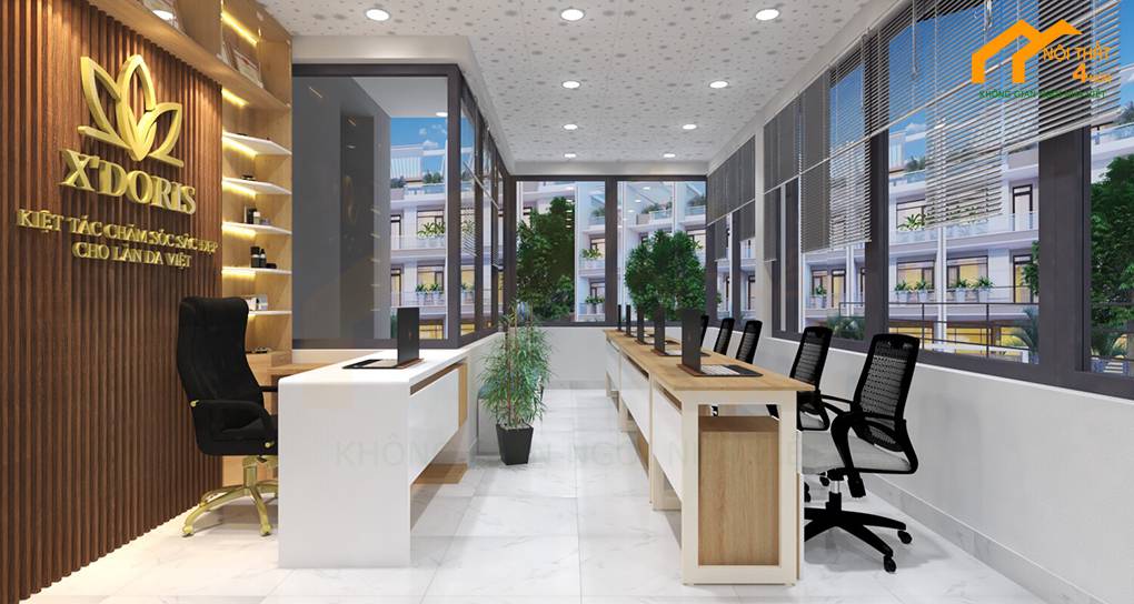 Mẫu văn phòng công ty mỹ phẩm 30m2