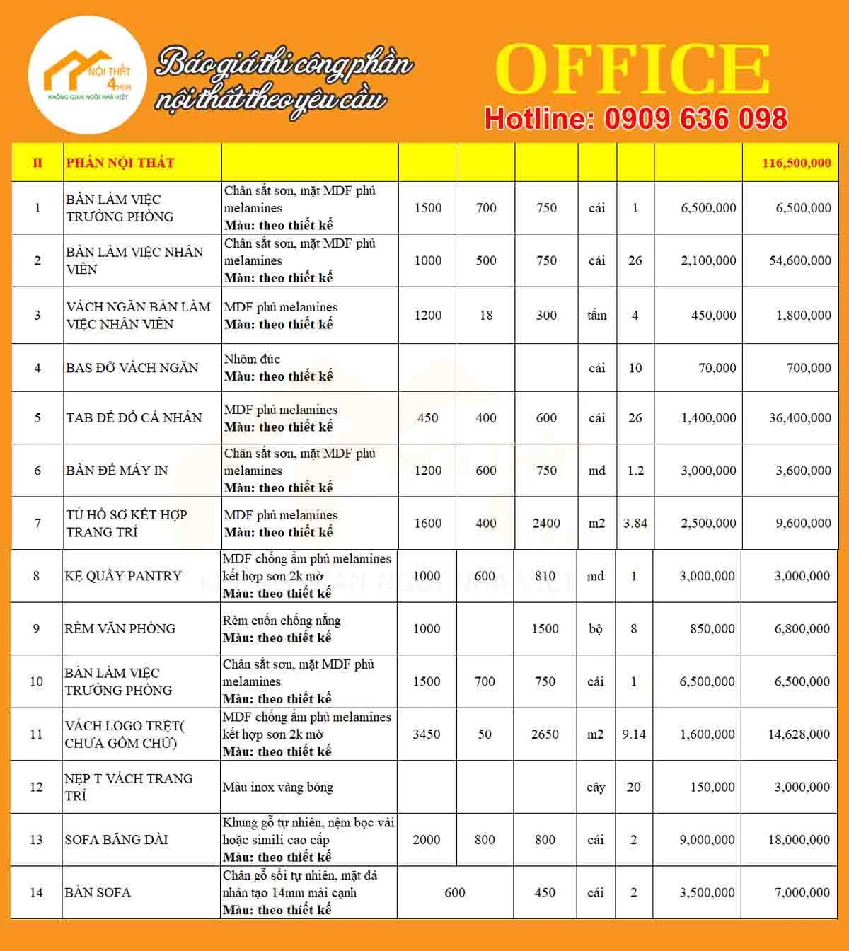 Dịch vụ cải tạo văn phòng uy tín, chuyên nghiệp tại TPHCM 7 Báo giá thi công văn phòng phần nội thất